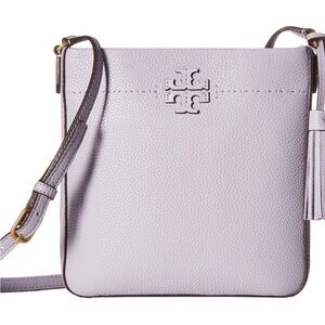 Tory Burch Lavender Pebbled Leather Crossbody Bag
